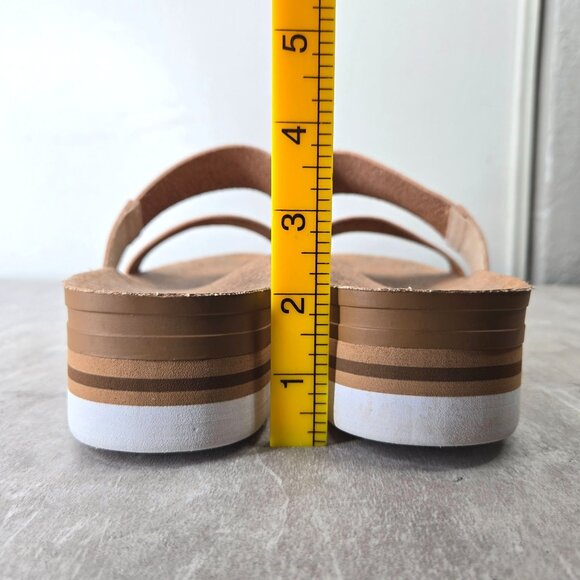 Reef Vista Hi Platform Sandals Brown Open Toe Arch Support Chunky Slides Size 10 - Picture 4 of 11